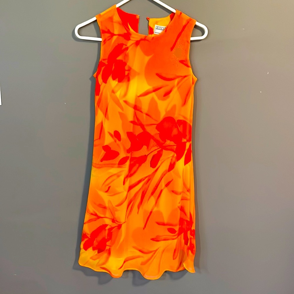 Orange floral dress